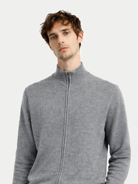 Essential Full-Zip Cashmere Cardigan - 3XL / dim gray / MK03-1300