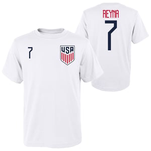 Youth Outerstuff USMNT Reyna 7 White Tee / XL