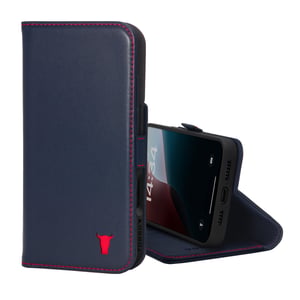 iPhone 16 Pro Max Leather Wallet Case (MagSafe Charging) - Navy Blue