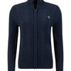 Weird Fish Lunenne Full Zip Cable Knit Navy Size 16
