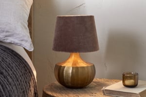 nkuku Sakiti Cast Aluminium Table Lamp | Lamps | One Size | Antique Brass