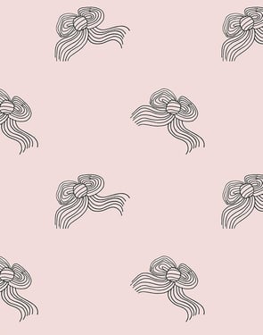 Bows' Wallpaper by Clare V. - Charcoal Shell - Traditional / 27 in. x 27 ft.