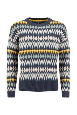 Weird Fish Ella Fair Isle Crew Neck Jumper Midnight Size 8