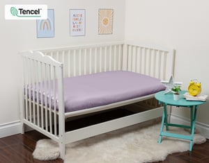 QE Home 500TC Eucalyptus Luxe TENCEL™ Lyocell Sheet Set Crib in Sized Fitted Sheet in Lilac, Purple
