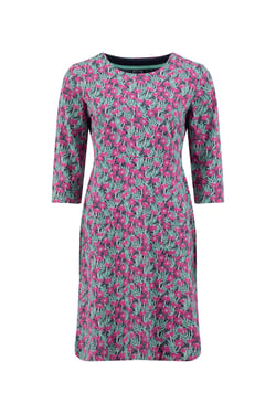 Weird Fish Moondust Printed Jersey Dress Magenta Size 8