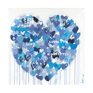 Too True To Be Blue Drippy Heart Art Print
