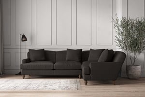 nkuku Deni Large Right Hand Corner Sofa | Make To Order | Brera Linen Espresso | No Colour