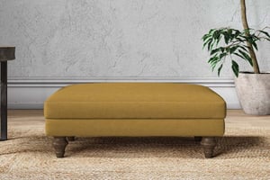 nkuku Marri Dining Footstool | Make To Order | Medium | Recycled Cotton Ochre