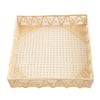 Pyramids Rectangle Handwoven Decorative Iraca Tray - Solid Color / Natural