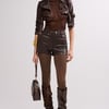 AKIRA Harley Luxe Ultra Crop Moto Jacket In Chocolate | Brown | Size 2X