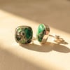 Emerald May Birthstone Sterling Silver Stud Earrings