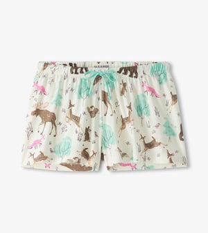 Women's Forest Animals Cotton Pajama Shorts