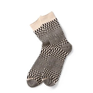 Rototo Checkerboard Sock Black