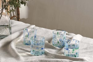 nkuku Taja Tumbler Set Of 4 | Glassware | Sea Blue