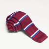 Elensa Silk Tie - Burgundy Stripe
