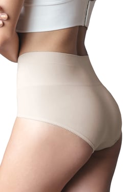Seamless Control Panty with Double-Layer Waist - Nude / XL
