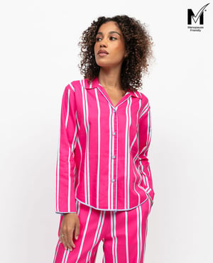 Chloe Womens Printed Stripe Pyjama Top - 14