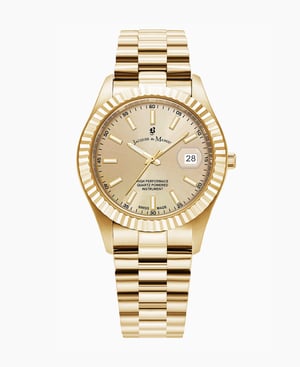 Inspiration Business 40mm Three-hands Date Gold-tone Gold dial Stainless steel swiss watch - 40 mm