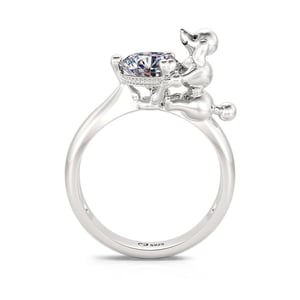 Jeulia Hug Me "Elegant Poodle" Round Cut Sterling Silver Ring