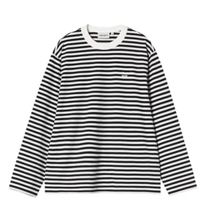 Carhartt WIP Womens L/S Ezra T-Shirt Ezra Stripe Black / Wax