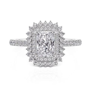 Jeulia Double Halo Radiant Cut Engagement Ring