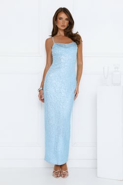 The Shine Collective Sequin Maxi Dress Blue