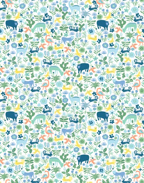 Menagerie' Wallpaper by Tea Collection - Spring Green - Traditional / 27 in. x 27 ft.