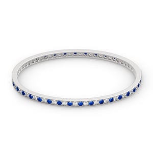 Jeulia Alternating Round Cut Sterling Silver Bangle