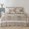 QE Home Meridith Cotton Quilt Set, Patchwork, Grey, Super King