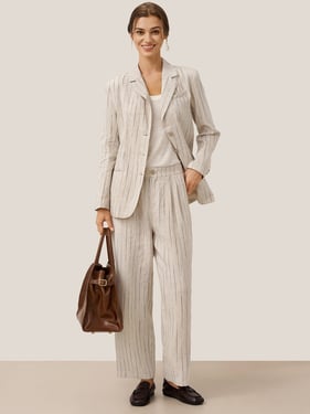 100% Linen Sketch Stripe Suit Set ELOISE - Sketch Stripe / Sets / XXL