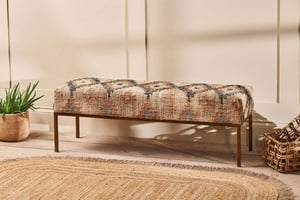nkuku Kesu Kilim & Iron Bench | Seating | One Size | Natural