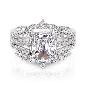 Jeulia Interchangeable Eternity Ring Set Radiant Cut Sterling Silver