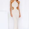 Falling Through Maxi Dress Beige