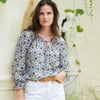 Esme Top in Sapphire Vines