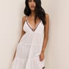 White Tiered Mini Beach Dress