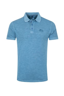 Weird Fish Indy Slub Polo Shirt Washed Blue Size XL