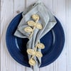Vines Handwoven Iraca Napkin Ring - Solid Color (one solid color) / Navy Blue