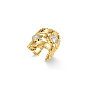 Gold Plated Droplets Ring - 8