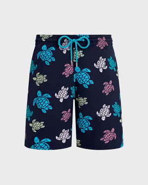 Vilebrequin - Men Stretch Long Swim Shorts Tortues Multicolores - Swimwear - Okorise - Blue - Size XXXL