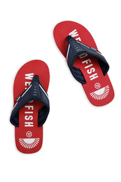 Weird Fish Columbia Branded Flip Flops Retro Red Size 7