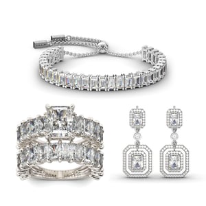 Jeulia Luxurious Radiant Cut Sterling Silver Jewelry Set