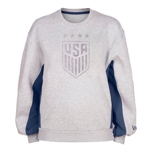 Women's New Era USWNT Balloon Sleeve Grey Crewneck / L