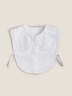 Cotton Peter Pan Collar Decorative Collar - Cream White / One Size