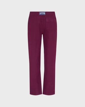 Vilebrequin - Men Linen Comfort Pants Solid - Pant - Pacha - Purple - Size XXXL
