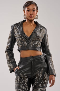 AKIRA Gone Bad Studded Blazer | Black | Size 1X