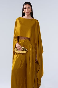 AKIRA Cocktail Hour Blouse In Mustard | Size 1X/2X