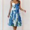 Dahlia Bow Midi Dress Blue