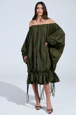 AKIRA Free As Can Be Mini Dress In Olive | Size XL