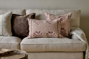 nkuku Kandy Wool & Cotton Cushion Cover | Textiles | Dusty Pink | 60 x 40 cm