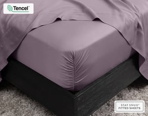 QE Home 350TC BeechBliss TENCEL™ Modal Fitted Sheet in Purple Haze, Queen